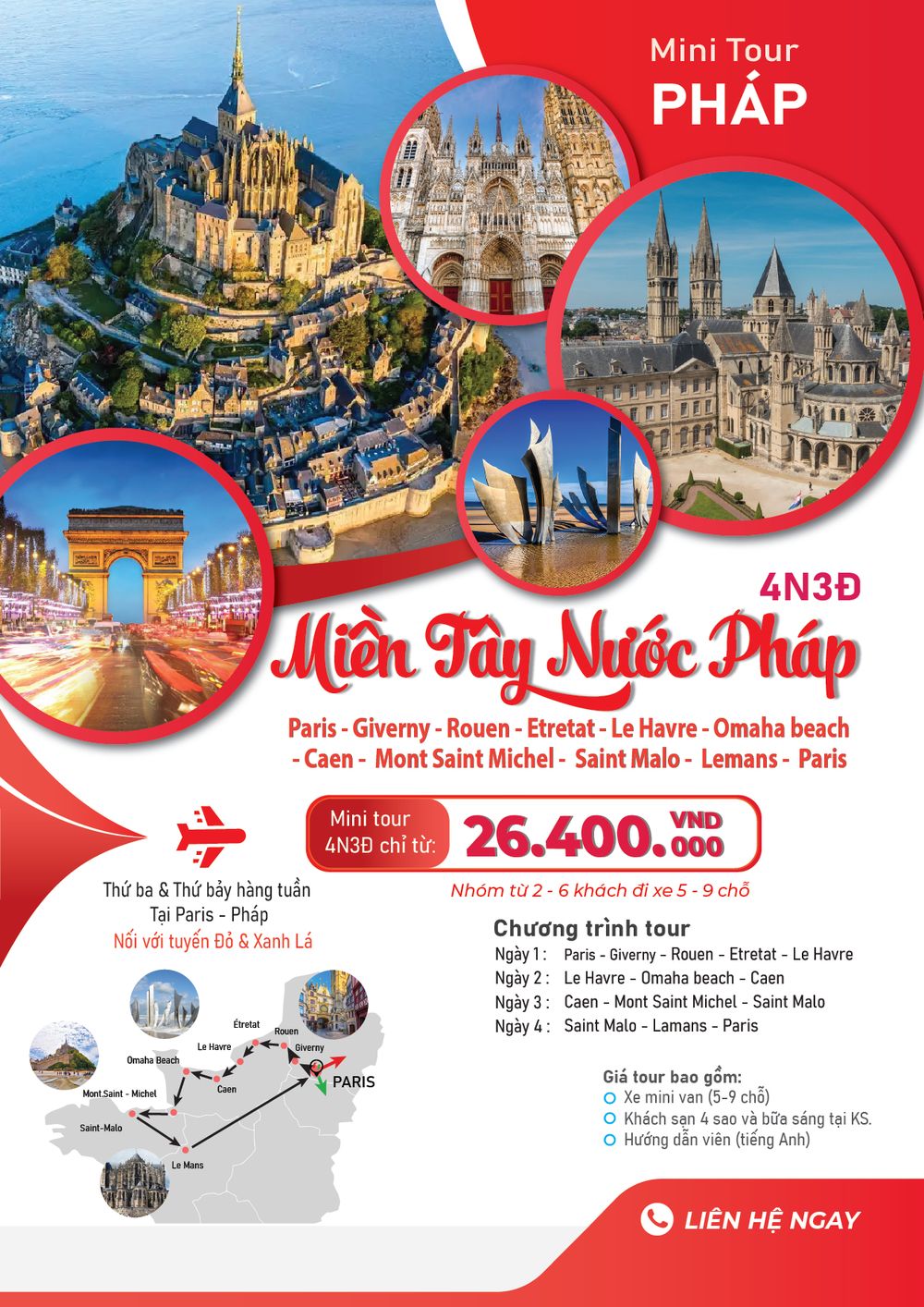 Tour Miền Tây Nước Pháp