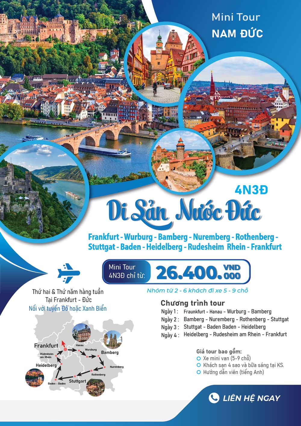 Tour Di Sản Nước Đức (Nam Đức)