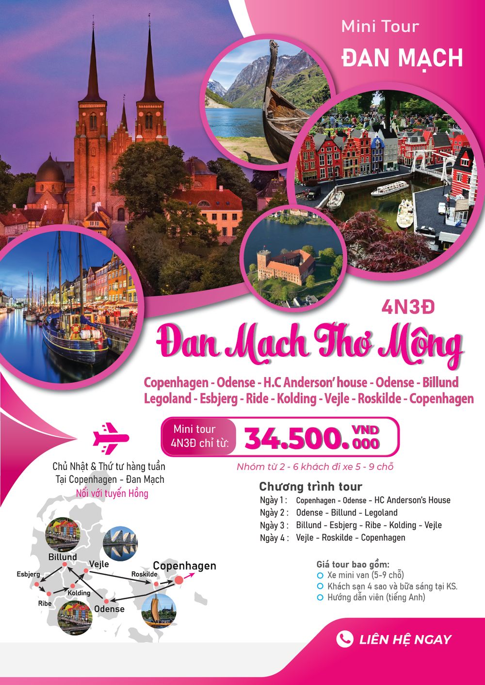 Tour Đan Mạch Thơ Mộng