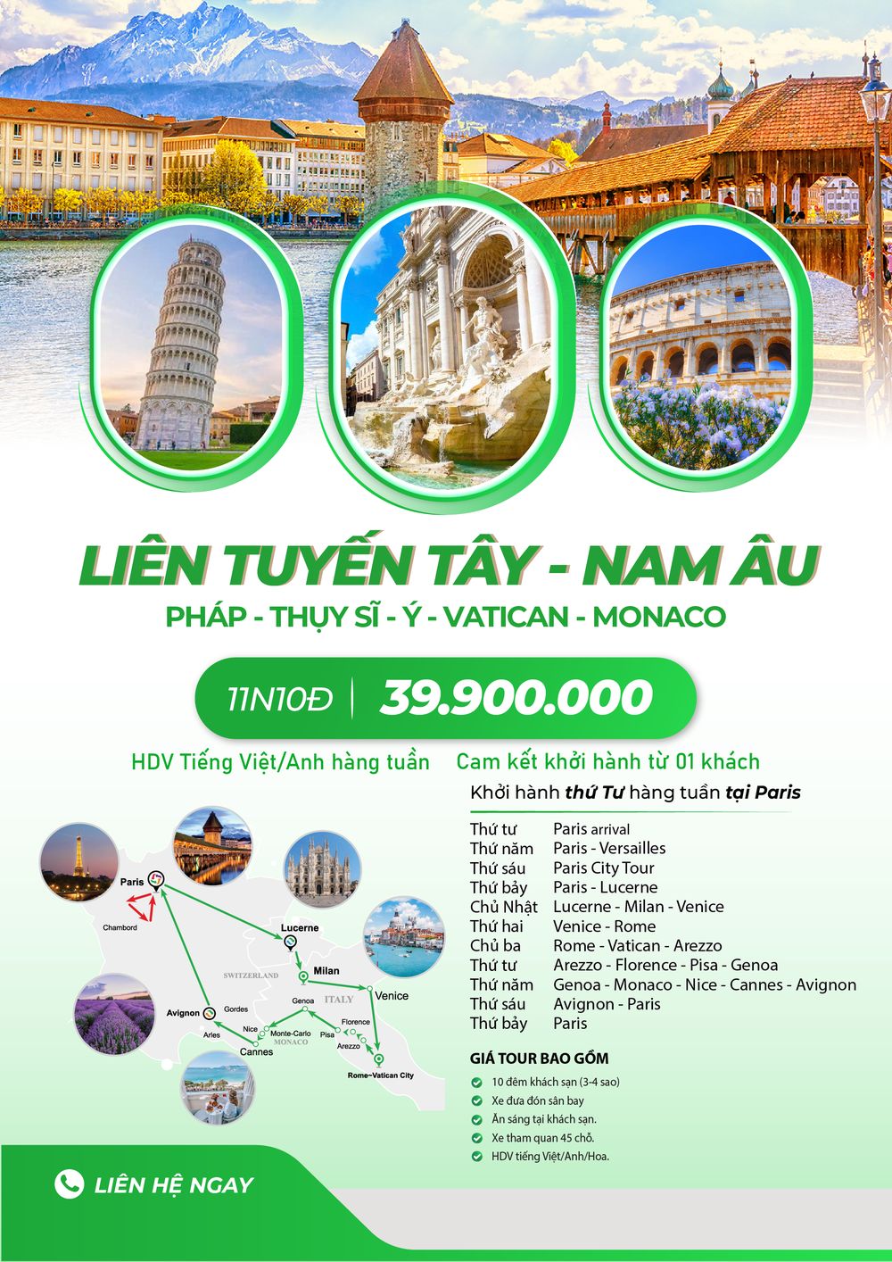 Tour Liên Tuyến Tây - Nam Âu