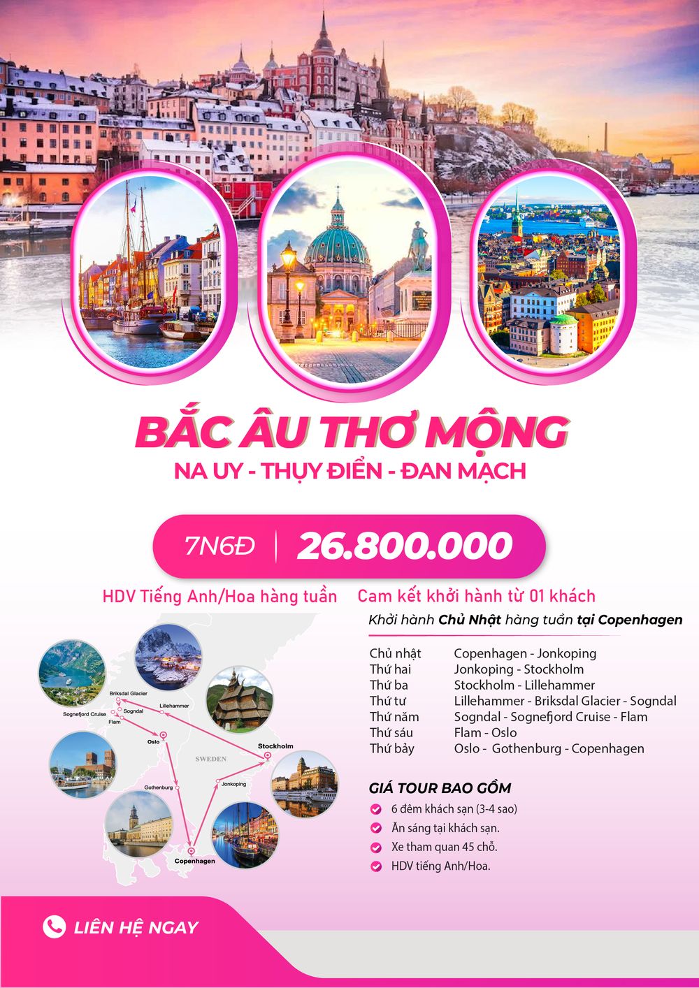 Tour Bắc Âu Thơ Mộng