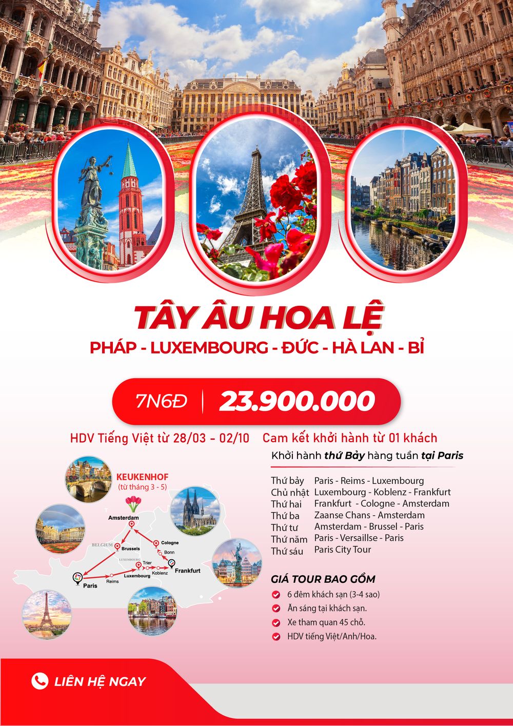 Tour Tây Âu Hoa Lệ