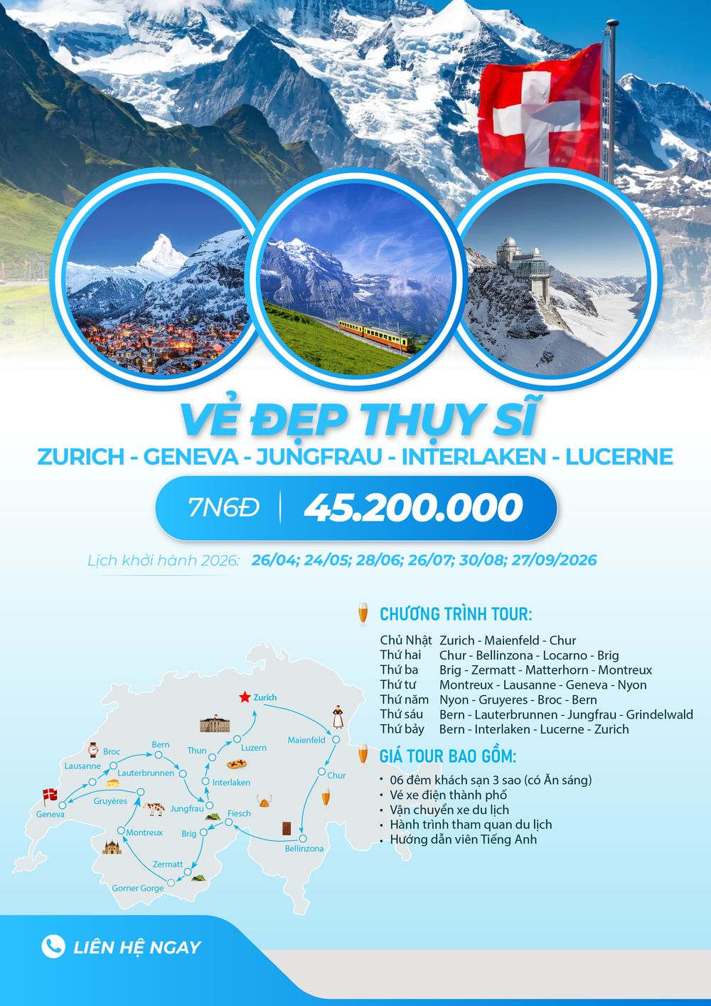 Tour Vẻ Đẹp Thụy Sĩ